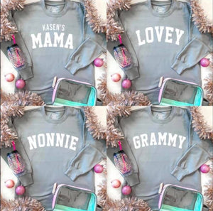 Personalized Sweatshirts- Grey with White Font