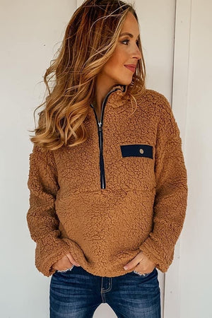 Camel Sherpa with blue accents